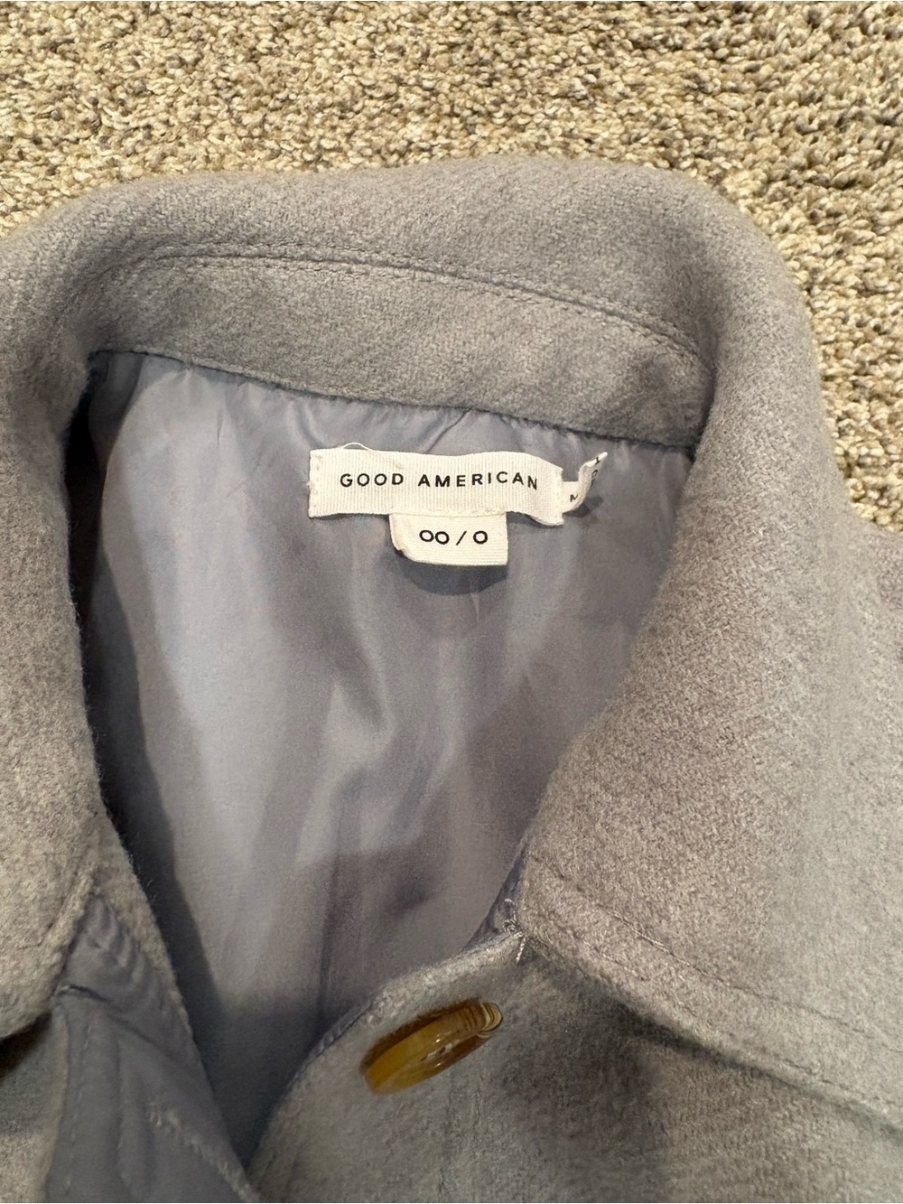 Good American Longline Shacket in Dusty Quarry Size XS/X - Picture 5 of 7
